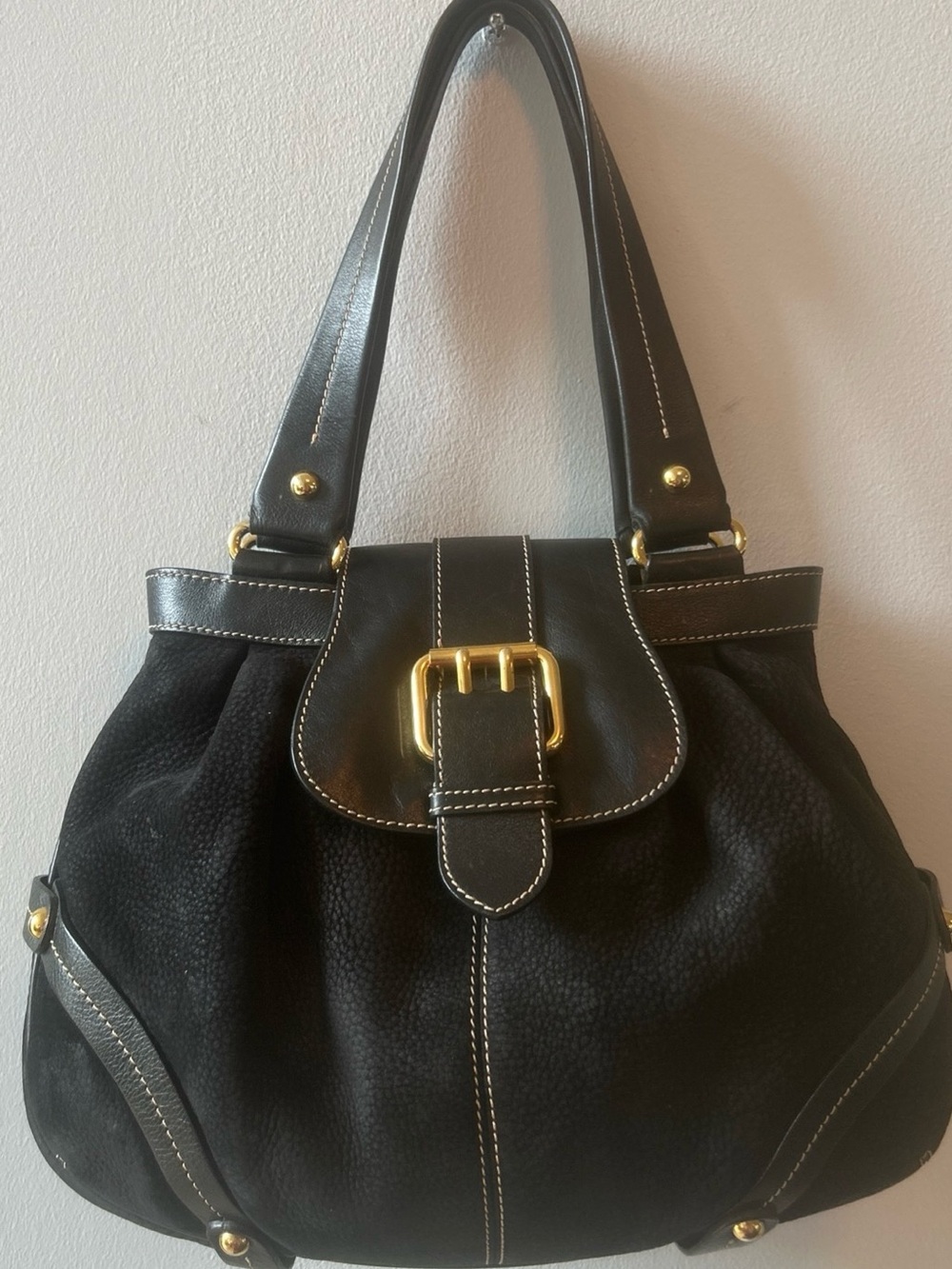 Dooney & Bourke Hayden Panettiere Black Suede leather Limited Edition Hobo